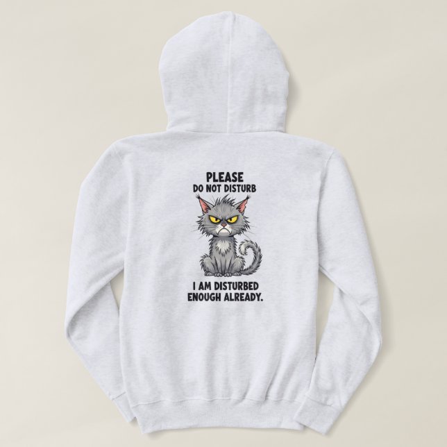 Pull À Capuche T-shirt Chat Angry Mignon (Design dos)