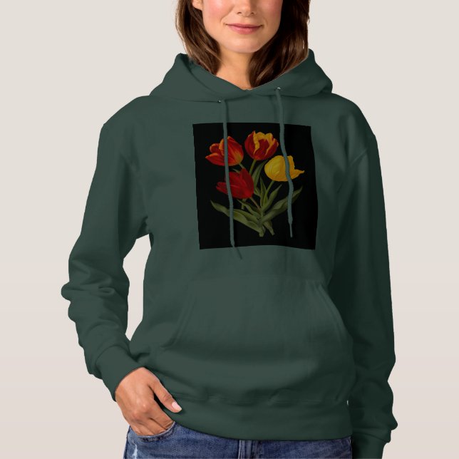 Pull À Capuche T-shirt fille Imaginaire floral (Devant)