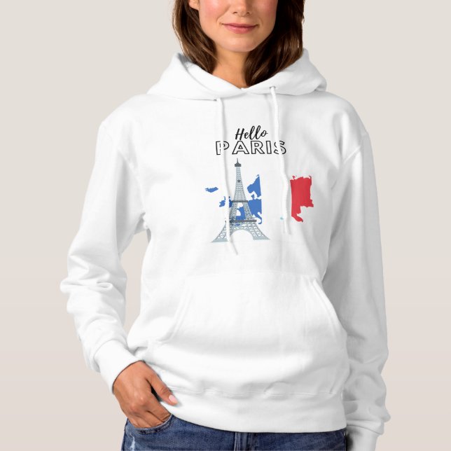 Pull À Capuche T-shirt Hello Paris (Devant)