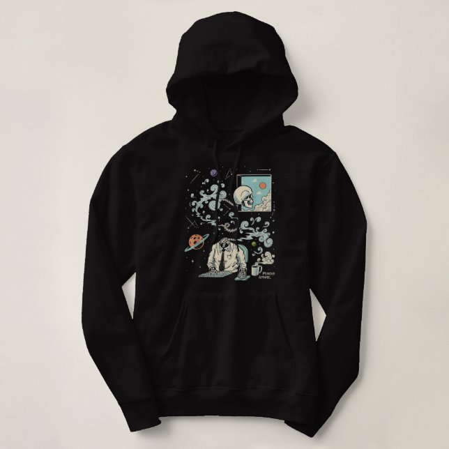 Pull À Capuche T-shirt Squelette TDAH (Design devant)