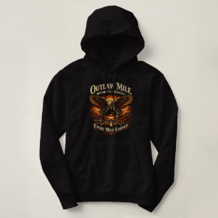 Pull À Capuche T-Shirt Vintage Garage de moto Outlaw Mile