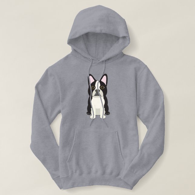 Pull À Capuche Terrier de Boston (Design devant)