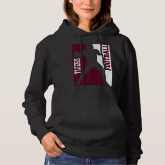 Pull À Capuche Tigers Football Silhouette Tacker Maroon White Lov