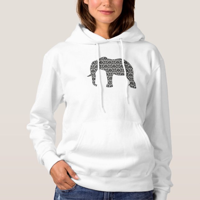 Pull À Capuche Top Elephant Damask Pattern (Devant)