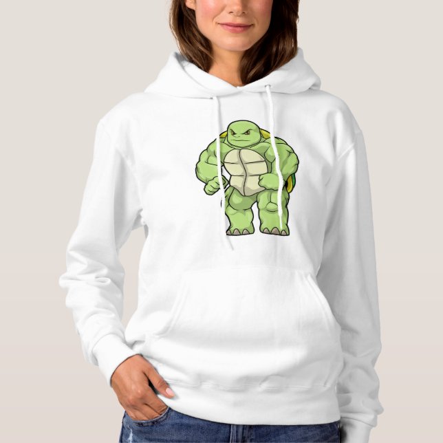 Pull À Capuche Tortue en Bodybuilder avec Six pack (Devant)