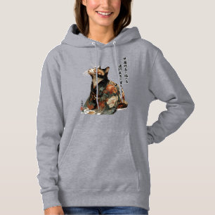 Pull À Capuche "Tout change" Chat japonais en kimono Art