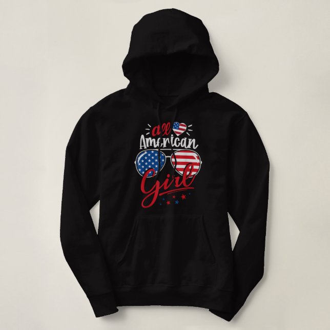 Pull À Capuche Toutes les filles américaines 4 juillet filles pat (Design devant)