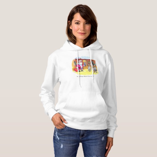 Pull À Capuche Toy Makers femmes à capuchon blanc sweatshirt (Devant entier)