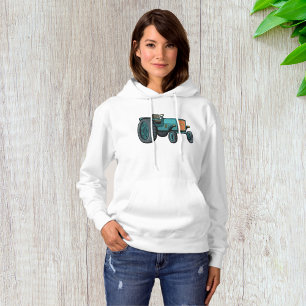 Pull À Capuche Tracteur bleu vintage Vie de ferme
