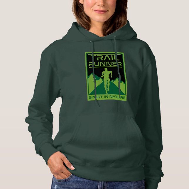 Pull À Capuche Trail Runner Sport Dans La Nature (Devant)