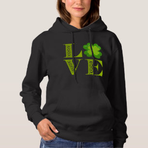 Pull À Capuche Trèfle vert irlandais Nœud celtique Amour