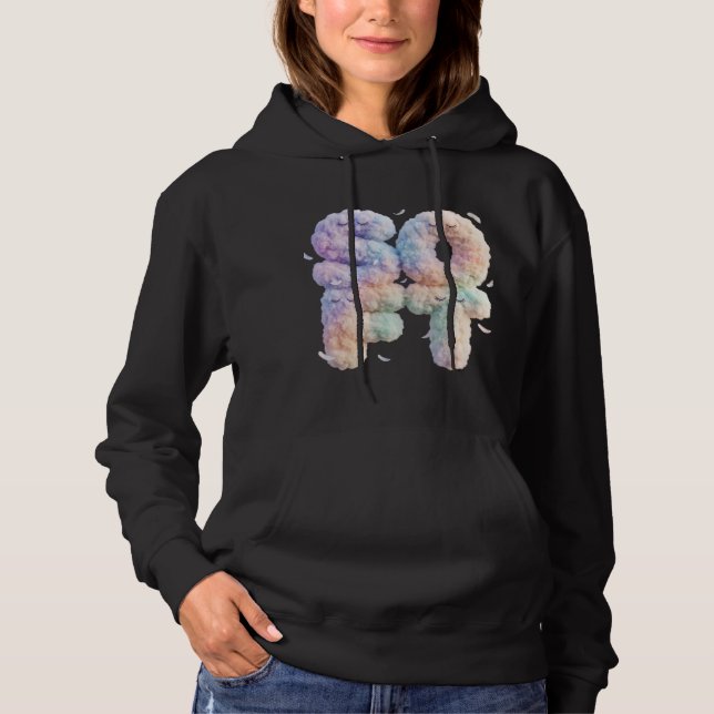 Pull À Capuche Typographie pastel de nuage doux esthétique mignon (Devant)