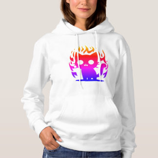 Pull À Capuche un mème de chat en silhouette coloré