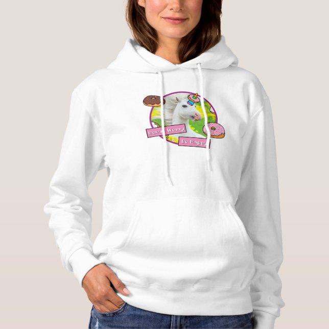Pull À Capuche Unicorne avec des beignets (Devant)