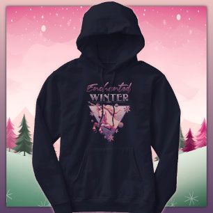 Pull À Capuche Unicorne rose hiver enchantée Rétro