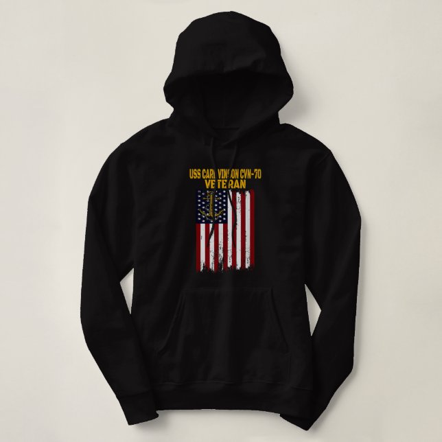 Pull À Capuche USS Carl Vinson CVN-70 Avion Carrier Veteran's (Design devant)