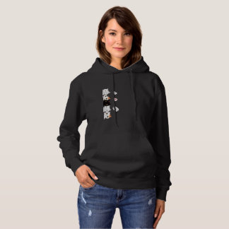 Pull À Capuche Vertical Cats Sweat-shirt – Minimal Noir & Blanc