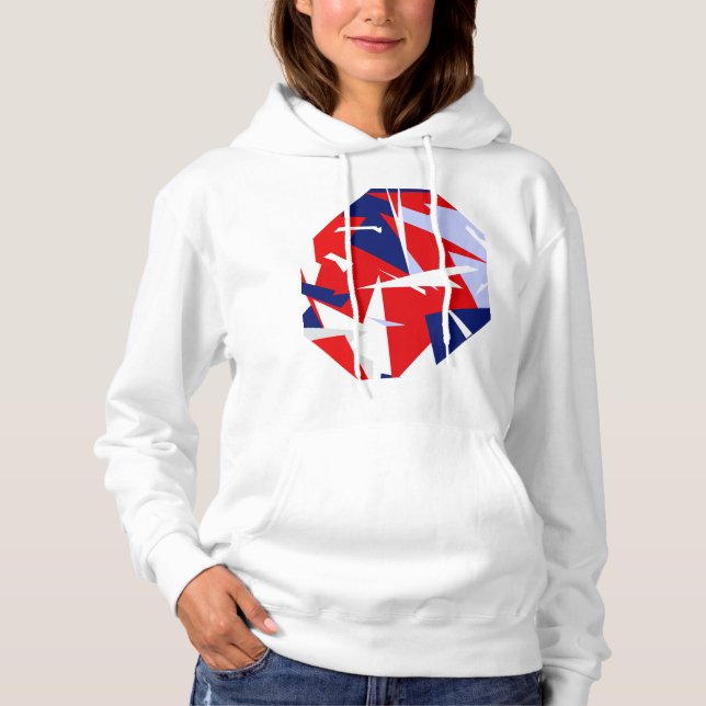 Pull À Capuche Vibes positives Bleu rouge blanc (Devant)