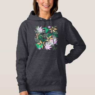 Pull À Capuche Vibes tropicales Feuilles Plantes