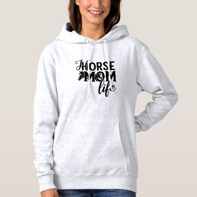 Pull À Capuche Vie de maman de cheval (Devant)