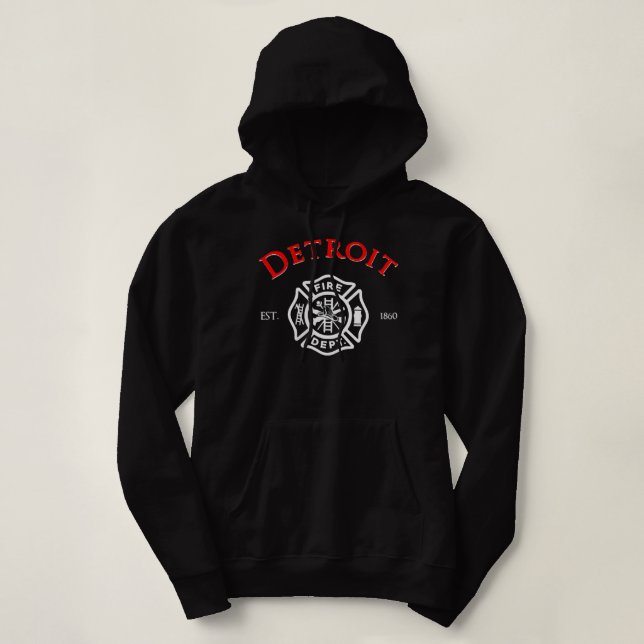 Pull À Capuche Ville de Detroit Secourt incendie Michigan Pompier (Design devant)