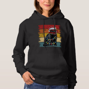 Pull À Capuche Vintage Black Cat feux de Noël Amoureux des chats
