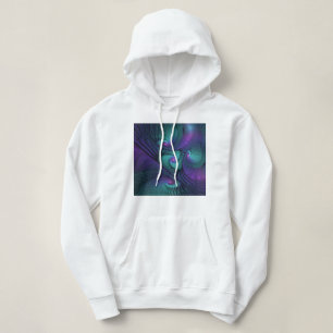 Pull À Capuche Violet rencontre Turquoise moderne art fractal abs