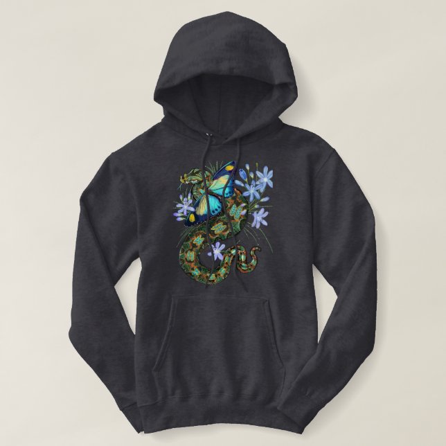 Pull À Capuche Vipère papillon Bitis Nasicornis (Design devant)