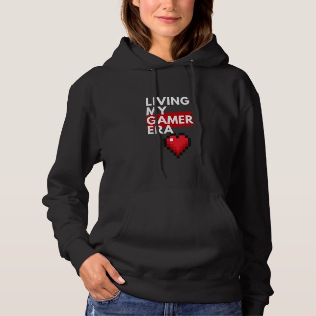 Pull À Capuche Vivre Mon Gamer Girl Era Fun Maman Era (Devant)