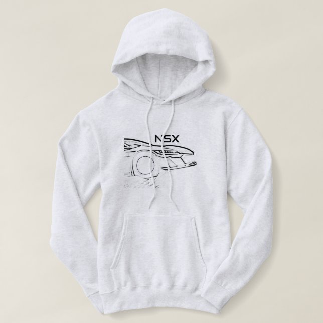 Pull À Capuche Voiture NSX blanche (Design devant)
