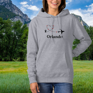 Pull À Capuche Voyage Avion & Cœur Emplacement Personnalisé