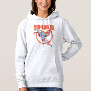 Pull À Capuche Vrai Vintage Supergirl Flying Graphic