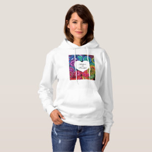 Pull À Capuche Watercolor Rainbow Mandala With Heart