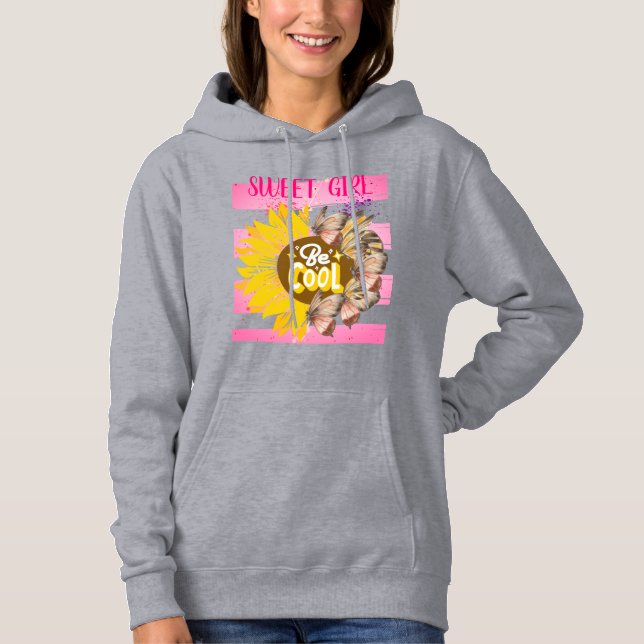 Pull À Capuche Yellow Sunflower trendy vibrant color paper art (Devant)