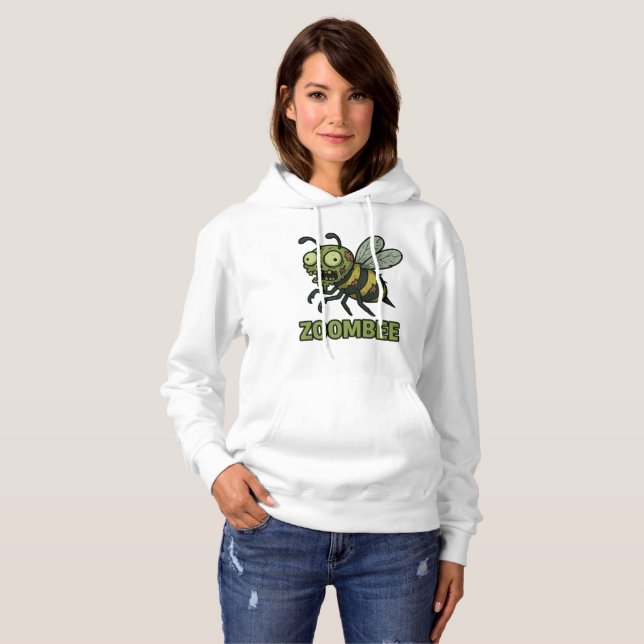 Pull À Capuche Zoombee - Drôle Zombie Bee conception de dessin (Devant entier)