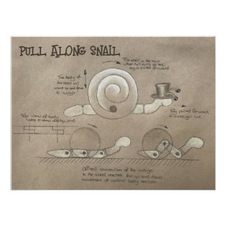 Pull Along Snail Poster