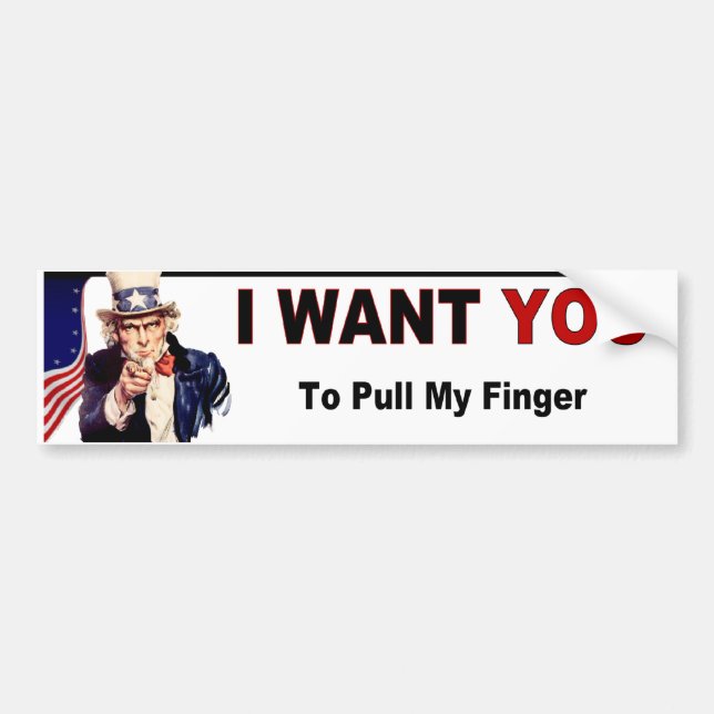 Pull My Finger Bumper Sticker (Front)