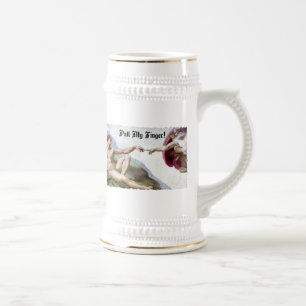 Pull My Finger - Michelangelo Creation Fart Humour Beer Stein