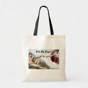 Pull My Finger - Michelangelo Creation Fart Humour Tote Bag