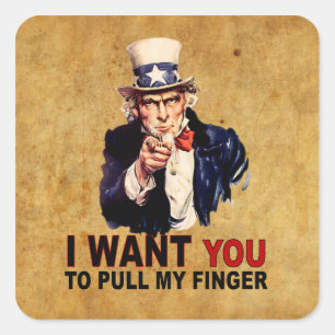 Pull My Finger Square Sticker