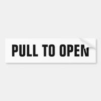 PULL to open window door sign on sticker decal