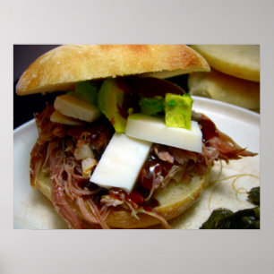 Pulled pork sandwich poster