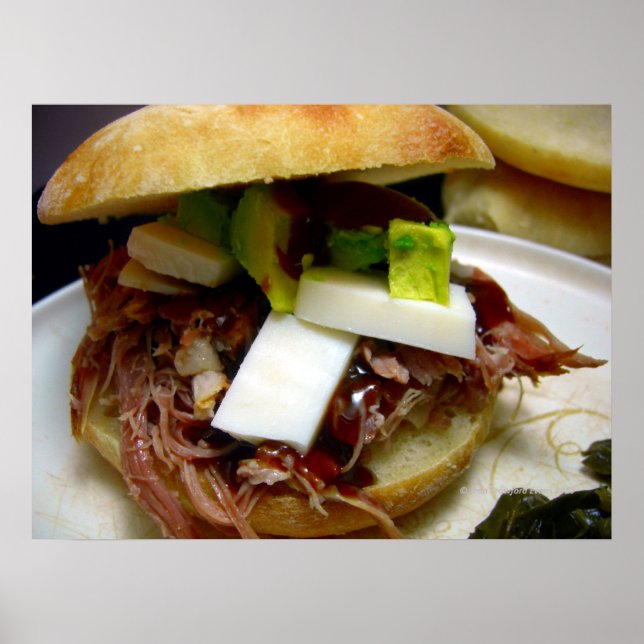 Pulled pork sandwich poster (Front)