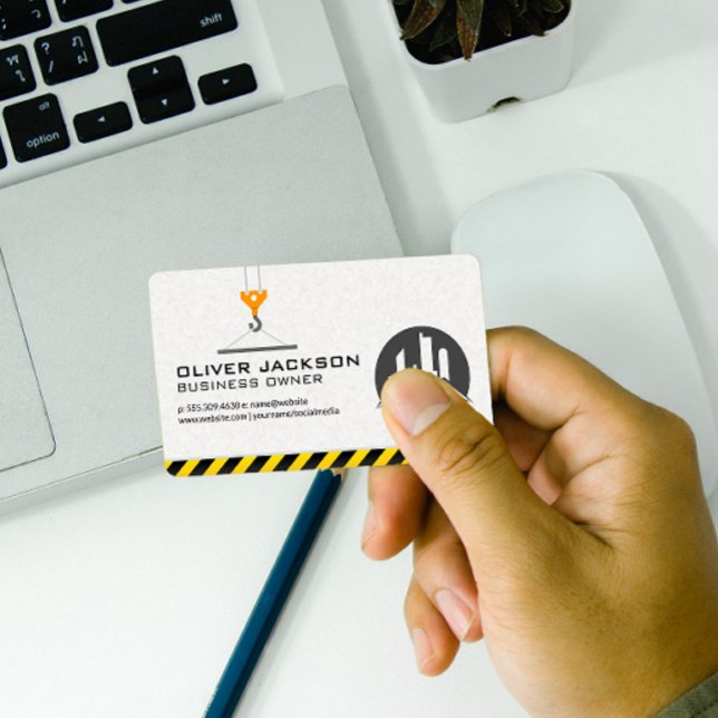 Pulley Construction Crane | Real Estate Log Business Card (Creator Uploaded)