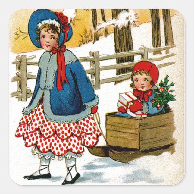 Pulling the Sled Square Sticker (Front)