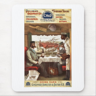 Pullman dining car on train 1894 mouse pad