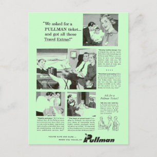 Pullman Sleeping Car for Overnight Train Travel Postcard