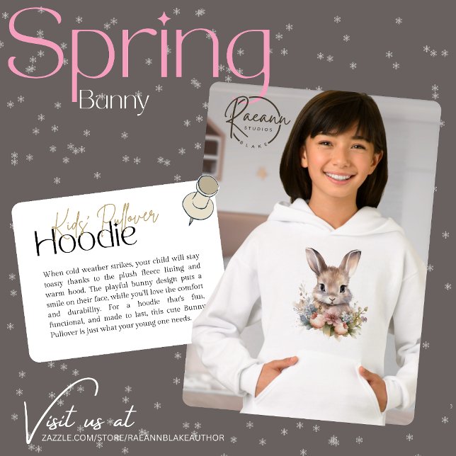 Pullover à capuche pour enfants Lapin de printemps (Créateur téléchargé)