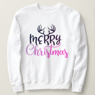 Pullover à cornes « Joyeux Noël » pour femmes