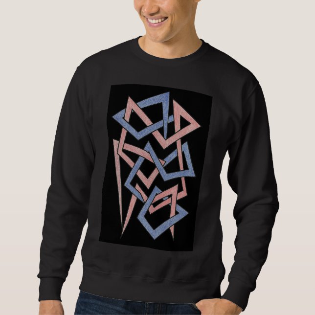 Pullover à symbole abstrait de formes mystiques (Devant)